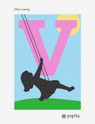 Letter V Swing Needlepoint Kit or Canvas