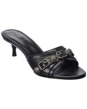 Balenciaga Cagole Leather Sandal Womens Black...