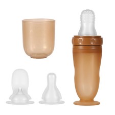 Baby Food Bottle, 3-in-1 Silicone Food Dispensing Squeeze Feeder Multifunctio...
