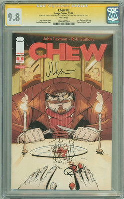 CHEW #5 CGC 9.8 SIGNATURE SERIES SIGNED x2 LAYMAN GUILLORY SKETCH REMARKED IMAGE