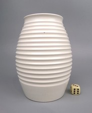 Keith Murray Wedgwood Moonstone Vase GRENADE. Ribbed. Art Deco VTG 1930s. 5.75"