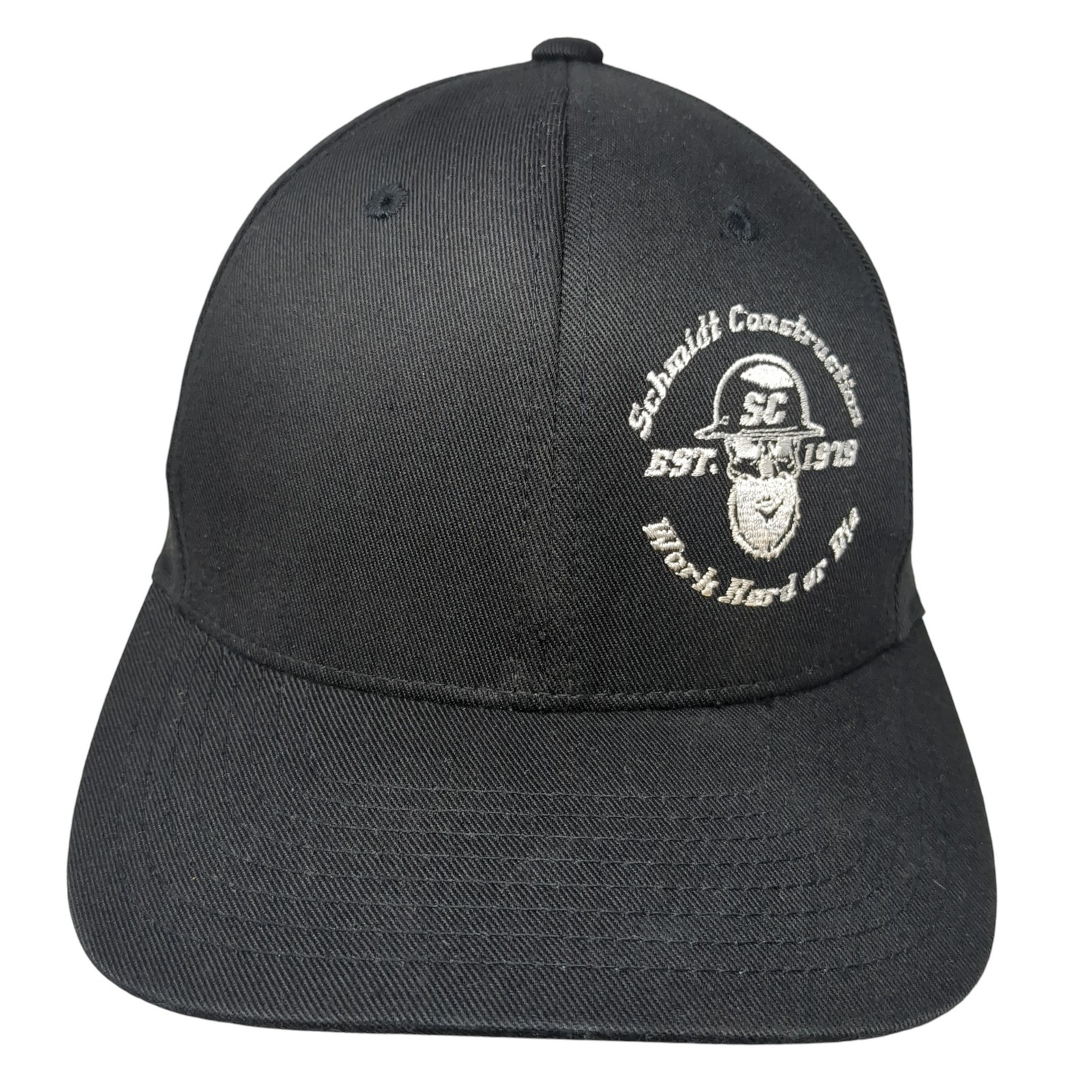 Schmidt Construction Fitted Hat Black Medium Embr… - image 1