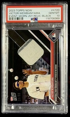2023 Topps Now 472D  Victor Wembanyama Wemby /99 RC Yankees Jersey Relic PSA 10