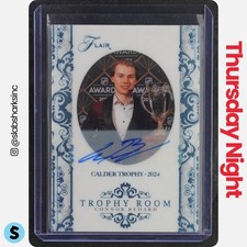 2025 UPPER DECK FLEER FLAIR #TR-14 CONNOR BEDARD TROPHY ROOM AUTO /49