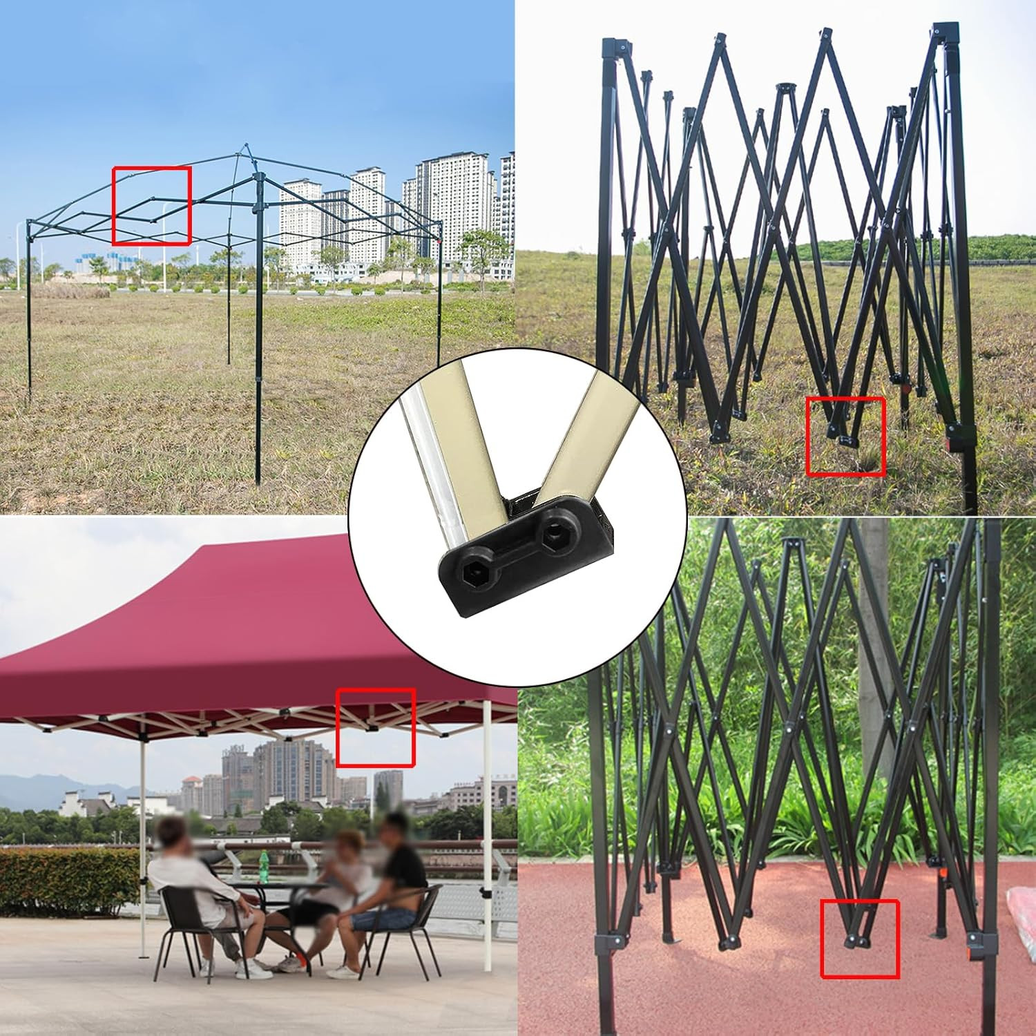 4Pcs 2-Way Pop-Up Gazebo Replacement Connector Canopy Tent Replacement Parts Bla