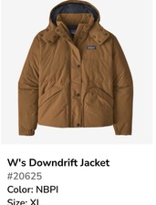 Patagonia Women s Insulated Drowndrift Jacket XL Brown
