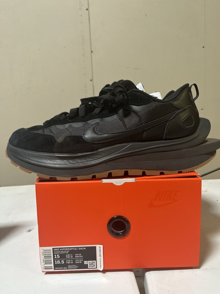 Nike VaporWaffle x Sacai Black Gum Brown Sneakers Retro DD1875-001