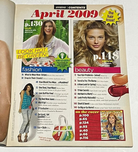 Vintage Seventeen Teen Magazine APRIL 2009,Lauren Conrad, Hair Tips & Tricks - Foto 3 di 22