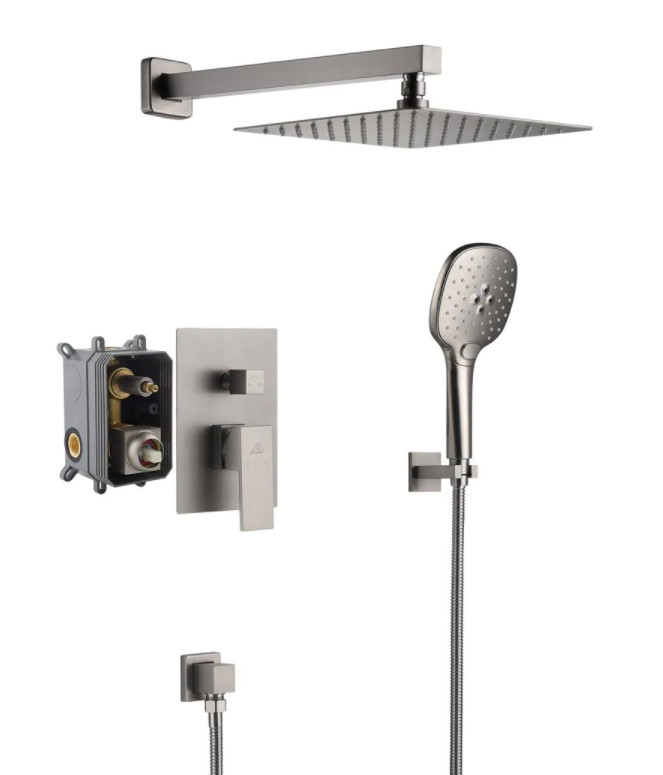 Casainc Luxury 10" Rain Shower System & Handshower Brushed N