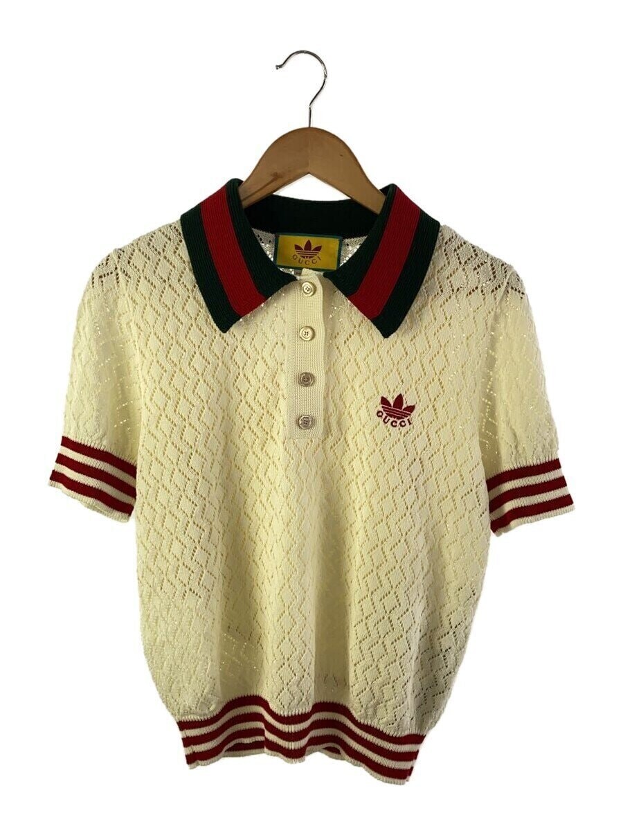 GUCCI x adidas polo shirt sherry line knit L cotton White GUCCI x adidas polo shirt sherry line knit L cotton White
