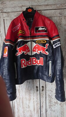 RED BULL LEATHER　レザーライダースM RedBull レーシング レザージャケット ☘️ライダース - メルカリ