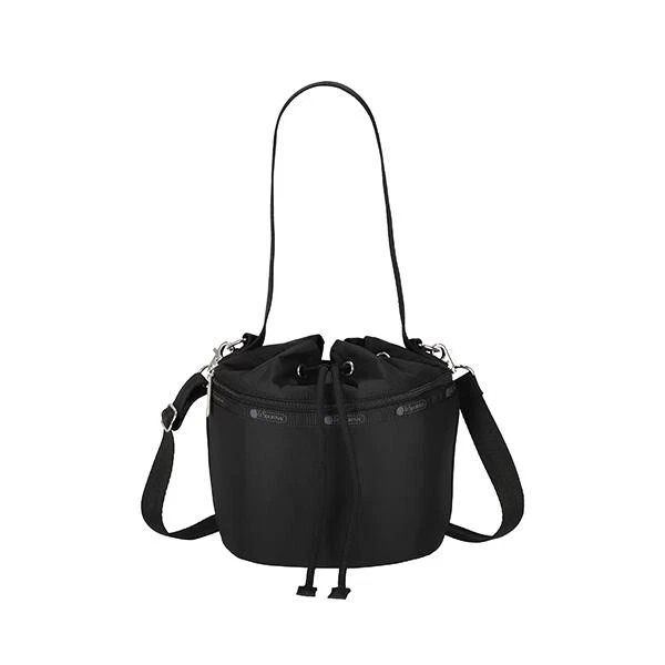 LeSportsac Solid Collection Drawstring Bucket Bag in Recycled Black NWT 3870R086
