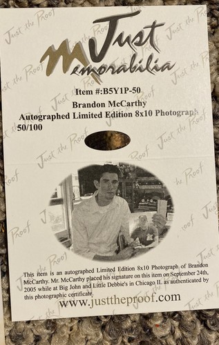 Brandon McCarthy Autographed Signed 8x10 Photo  Chicago White Sox W/COA 50/100 - Picture 4 of 5
