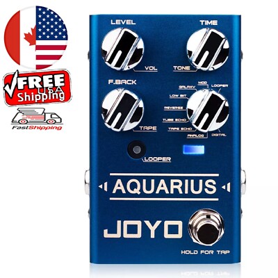 JOYO R-07 Aquarius Delay and Looper Guitar Effects Pedal Revolution R Series New