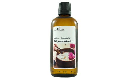 Bio Johanniskraut Mazerat Rotöl 100ml + natürlicher Duft ätherisches Öl d. Wahl