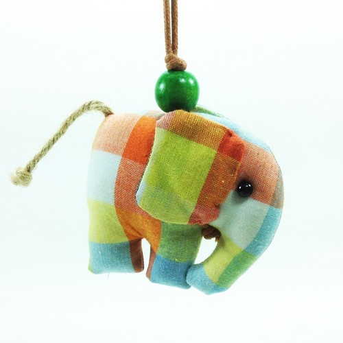 Thai Elephant Cotton Fabric Colorful Cute Keychain Keyring Wemen Bag Handcraft - Picture 14 of 25