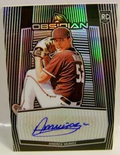 ANDRES MUNOZ RC ROOKIE CARD AUTO OBSIDIAN PANINI CHRONICLES BASEBALL 2020