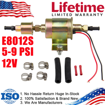 #ad E8012S Universal Electric Fuel Pump Inline 12V Low Pressure 5 9 PSI GAS Diesel $20.59