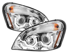 For 2008 - 2015 Cascadia Head Lamp Led Halo Projector Chrome Pair Right Left