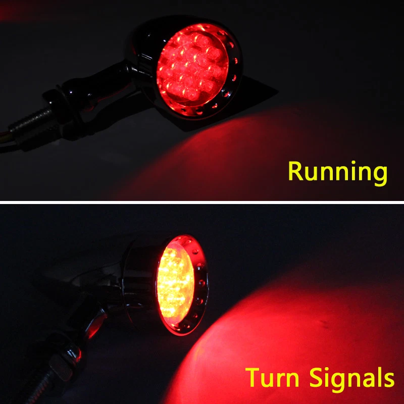 Luces intermitentes LED cromadas para motocicleta para Harley Touring Street Glide Foto 3 de 4