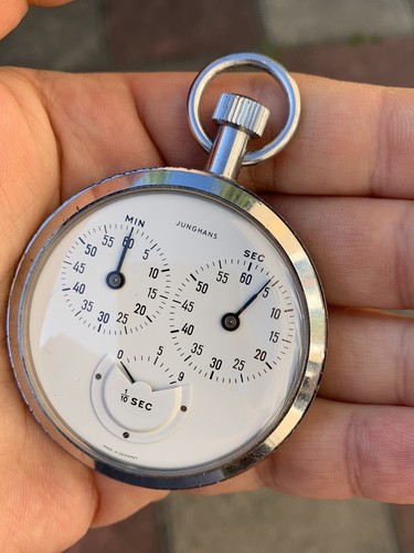 Coole Vintage Junghans 1/10 Sekunde Stoppuhr Made in Germany 55 mm funktioniert! - Bild 4 von 11
