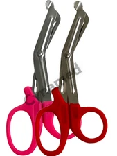 2 PARAMEDIC UTILITY BANDAGE TRAUMA EMT EMS SHEARS SCISSORS 5.5 INCH-ORANGE RED