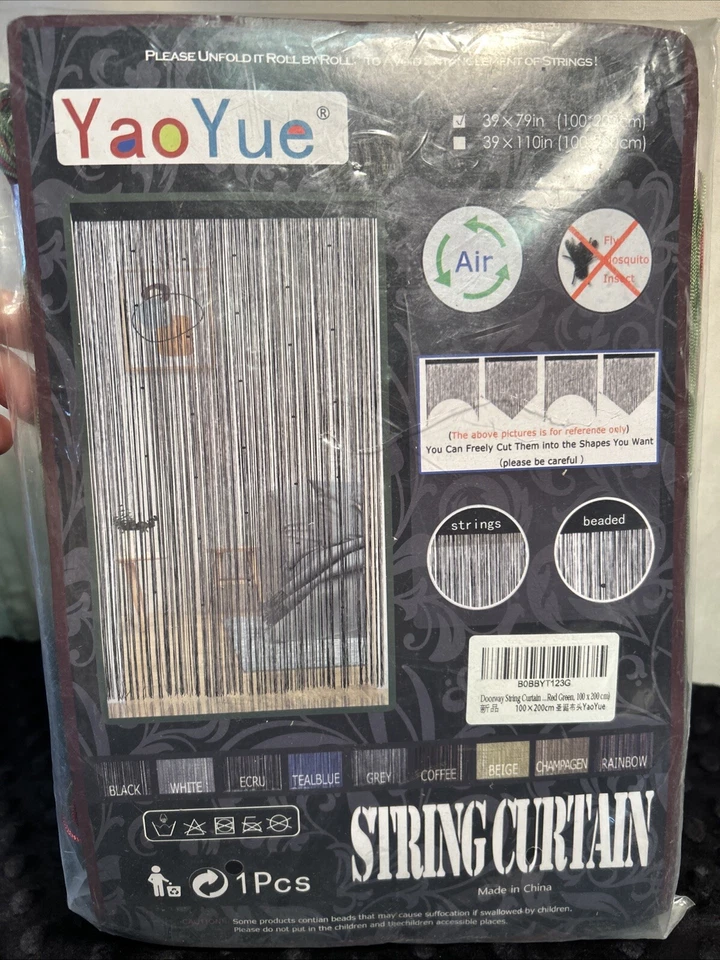 YaoYue бисер занавески двери струнных инструментов занавески для дверного проема кисточки красный и зеленый - Изображение 3 из 3