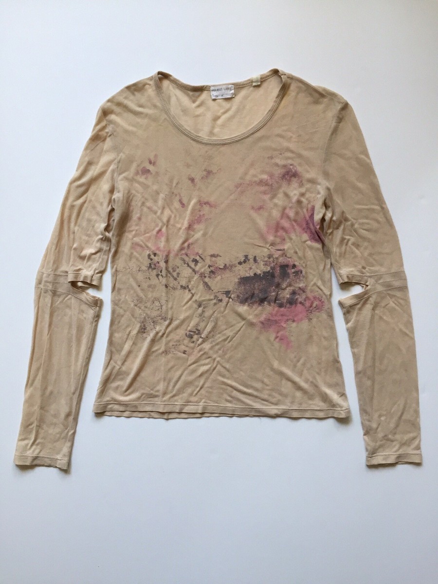 Helmut Lang 1999 Vintage Archival Slash Sleeve Printed Top | eBay