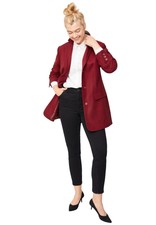 Ellos Women's Plus Size Long Wool Blend Blazer