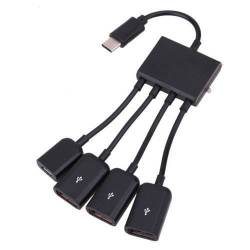 4in1 USB-C Type C to Multi Port Standard USB Type-A Adapter Cable OTG Host HUB - Picture 4 of 7