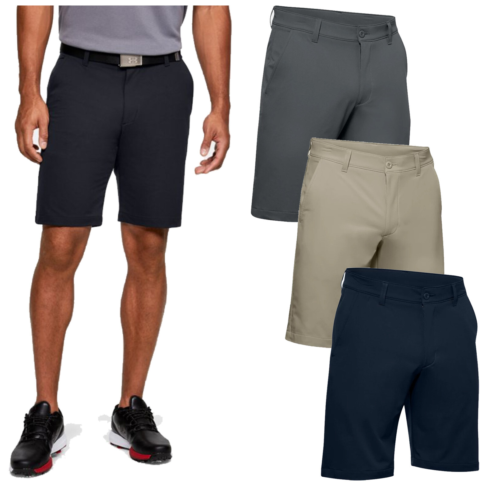2023 Under Armour Mens Tech Shorts UA Golf Chino Flat Front Soft Stretch  Fit | eBay