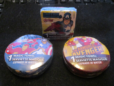 MAGIC TOWELS / WASHCLOTHS The AVENGERS SET of 3 NEW Flat $4.95 Shipping USA.
