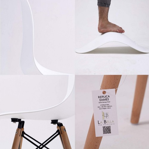 4X Retro Dining Cafe Chair DSW WHITE - Picture 5 of 11