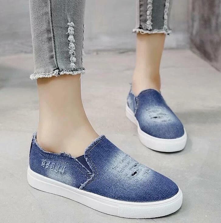 Fashion Women Canvas Shoes Casual Lace-Up Classics Denim Shoe Summer Tennis  for Girl Flat Vulcanized Shoes Women's Sneakers 2022