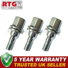 3x Wheel Bolts For Peugeot 106 1991-2005 (3 bolt) (Alloy Wheels) Silver