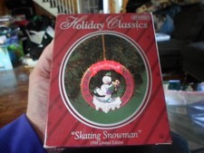 Vintage Holiday Classic Eckerd ornament "Skating Snowman" MIB