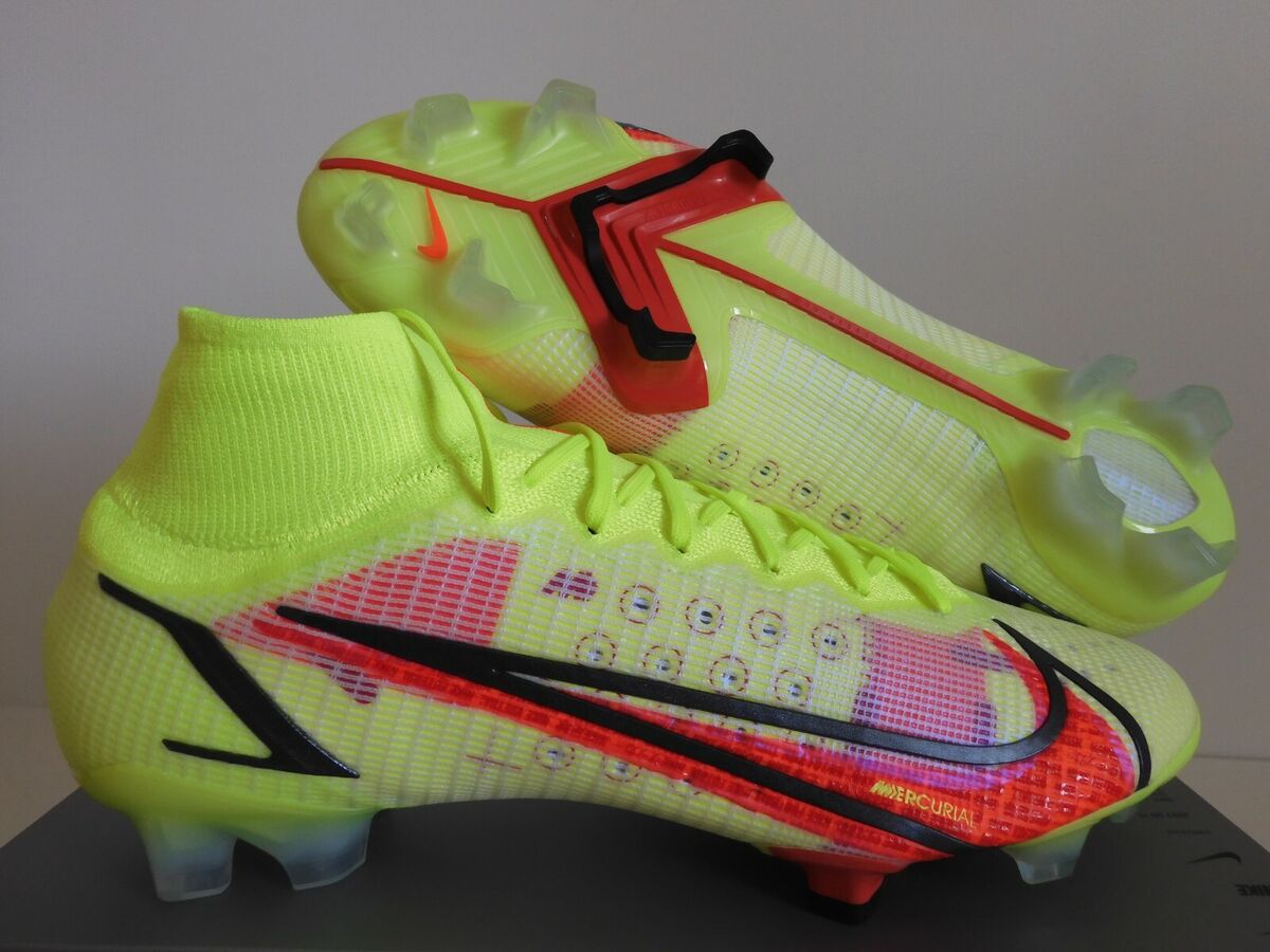 Nike Mercurial Superfly 8 Elite Fg Volt-Bright Crimson Sz Nike Mercurial Superfly 8 Elite Fg Volt-Bright Crimson Sz