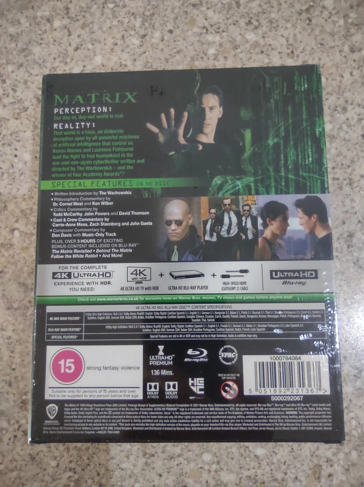 Titans Of Cult ~ The Matrix ~ 4K UHD & 2D LTD Edition Steelbook ~ *New & Sealed* - Image 2 of 3