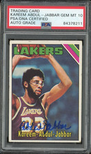 Kareem Abdul-Jabbar Autographed 1975-76 Topps Card (PSA)