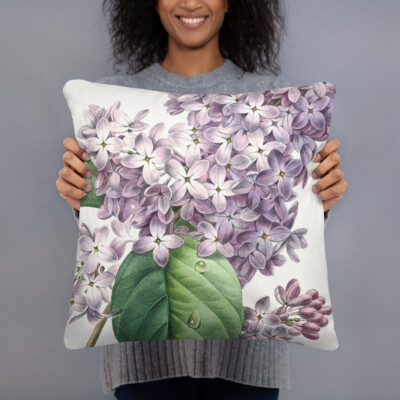 Purple Lilac Floral Home Decor Throw New!