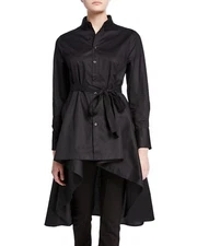 DUBGEE by Whoopi L95621 Womens Black Woven High-Low Belted Tunic Size M