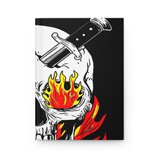 Fire Skull Designer Journal Gothic Hardcover Notedbook Unique Lined Book
