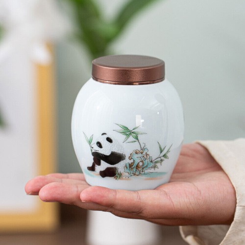 Canister With Lid Sealed Jar For Loose Tea Small Size Porcelain Floral Print New - Picture 8 of 38