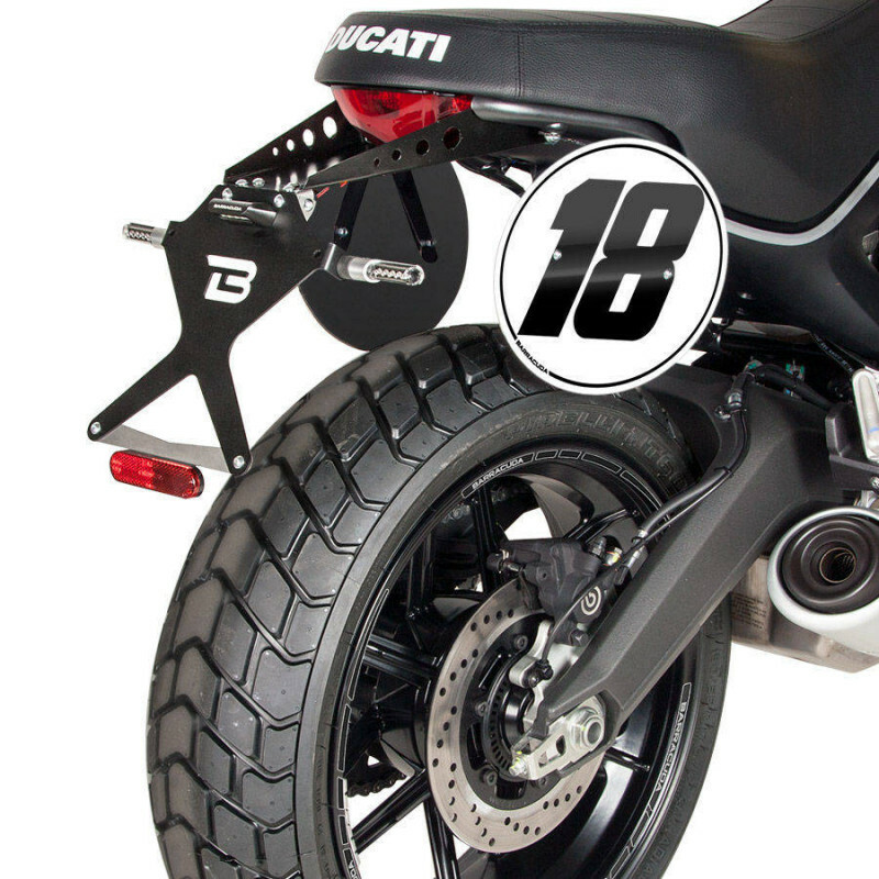 Support de plaque Ducati Scrambler Barracuda réglable inclinaison moto
