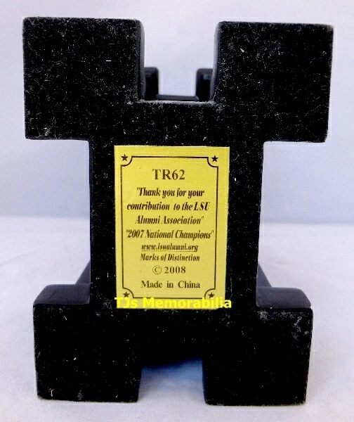 2007 LSU TIGERS FOOTBALL NATIONAL CHAMPIONS CHAMPIONSHIP MINI TROPHY NOT RING - Image 3 of 3