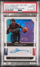 2021 Panini One Allen Iverson 75th Team Auto /25 PSA 10! Pop 2! Logoman Backdrop