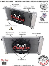 Er Champion 3 Row Radiator 2616 Fan For 1978-1987 Oldsmobile Cutlass Manual