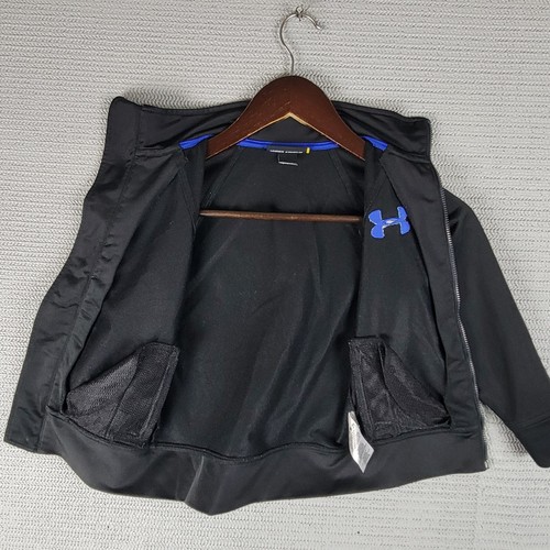 Under Armour zip-up sweatshirt size 4 long sleeve black polyester - Picture 12 of 14