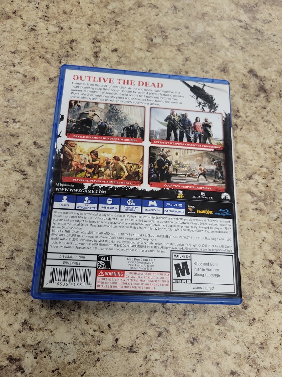 World War Z - PlayStation 4, Very Good PlayStation 4,PlayStation 4