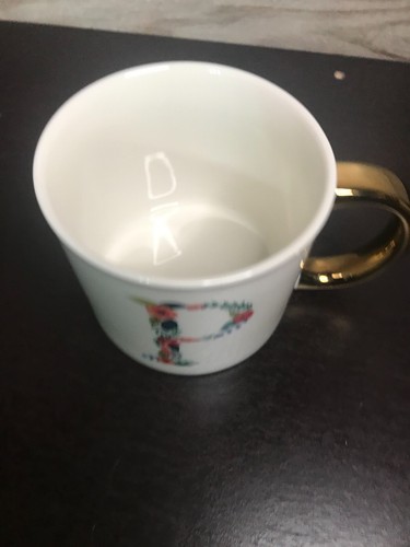 OPAL HOUSE INITIAL COFFE CUP FLORAL LETTER WITH GOLDEN HANDLE CHOOSE YOURS!! - Picture 4 of 35